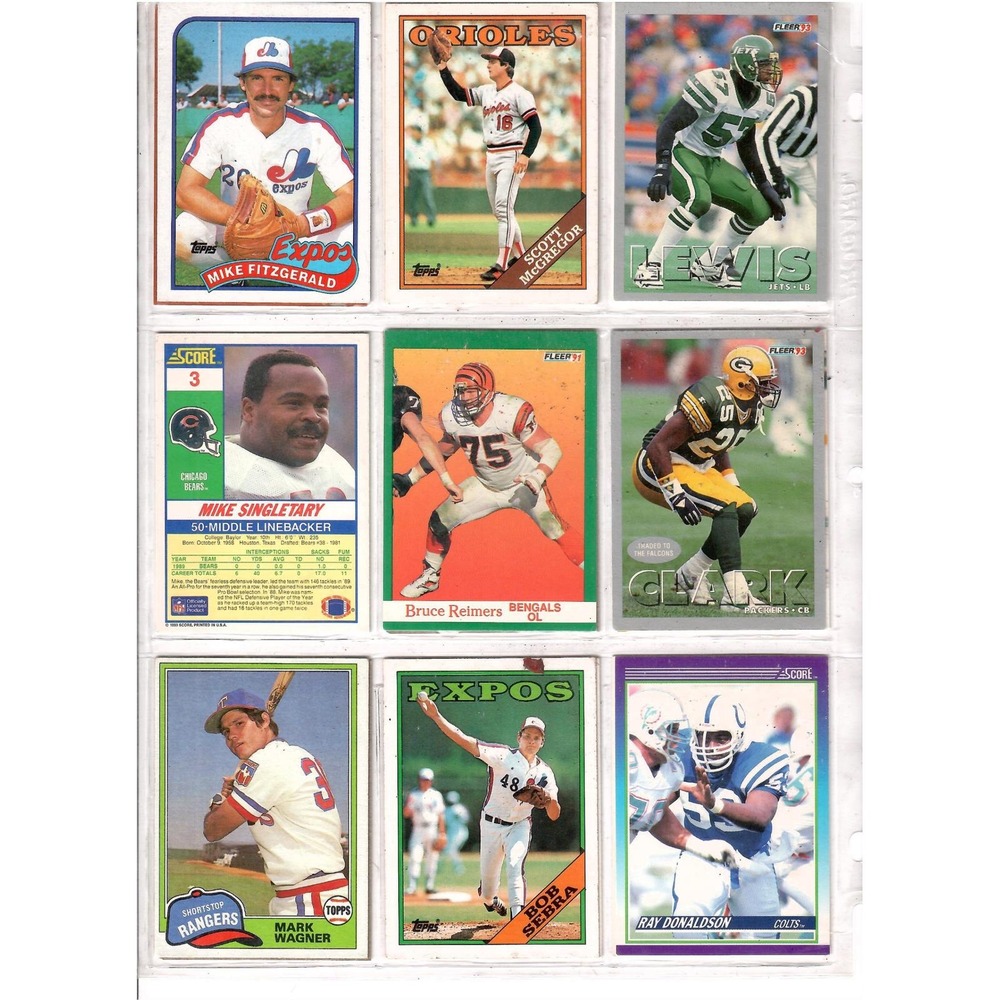 MLB Trading Cards Lot of 71 1980s 1990s Stars Mixed Sets Vintage Card Collection